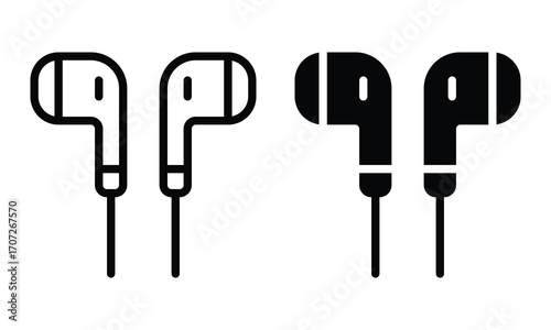 Headset icon with outline and glyph style.