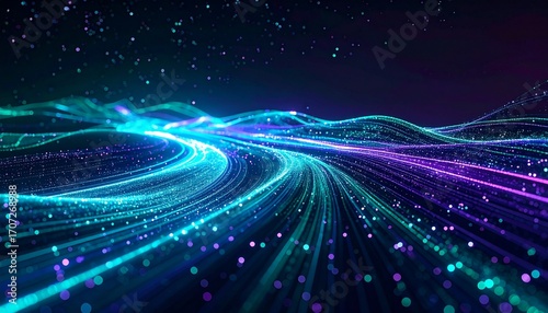 Abstract Background - Glowing Particle Stream