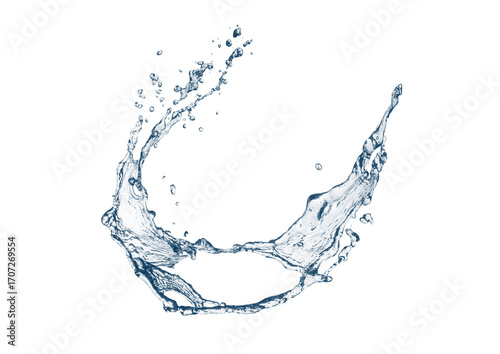 抽象的な青い波と水しぶき