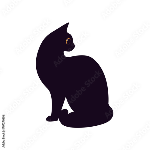 Black Cat Silhouette Illustration