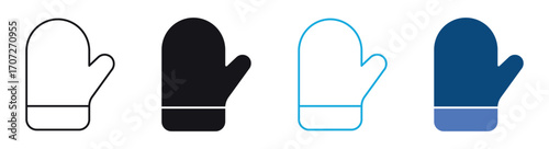 Oven mitts icon vector. Cooking gloves icons symbol in line and flat style. Vector illustration
