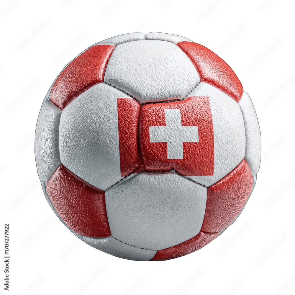 Fototapeta premium Soccer ball with Swiss flag