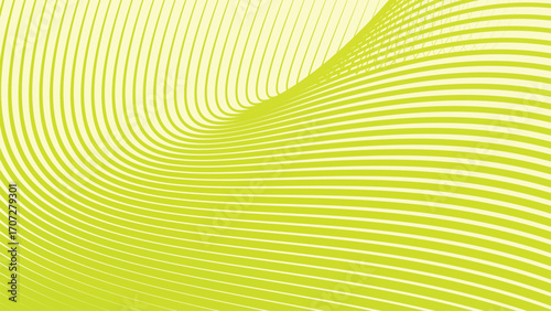 Green pastel stripes curve line abstract background with soft modern minimalist design
