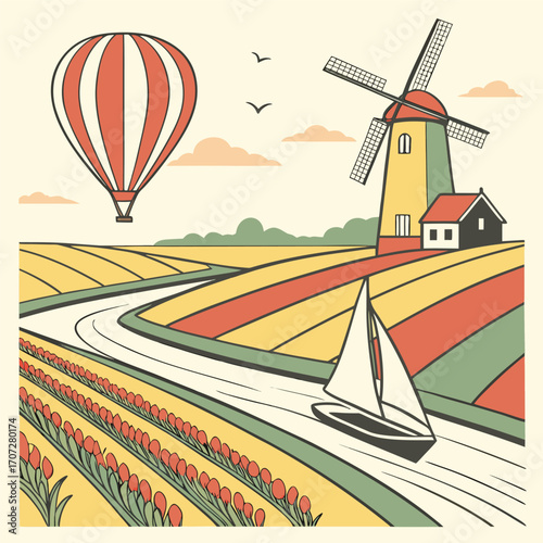 windmill in the field
