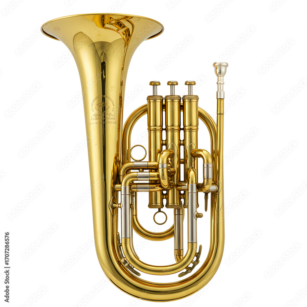 Fototapeta premium Gold Euphonium Musical Instrument