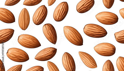 Wallpaper Mural Seamless Pattern of Almonds on Black Background call isolated on a transparent background Torontodigital.ca