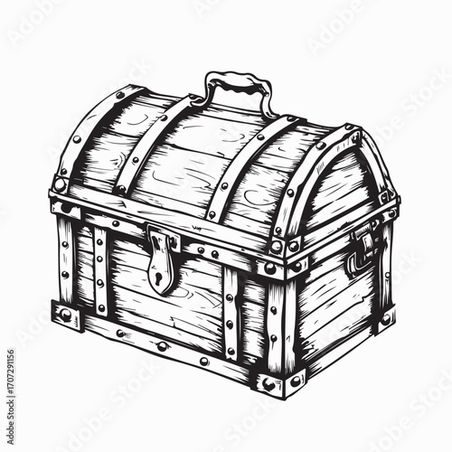 1Wooden Chest Vector Design for Treasure and Adventure Theme