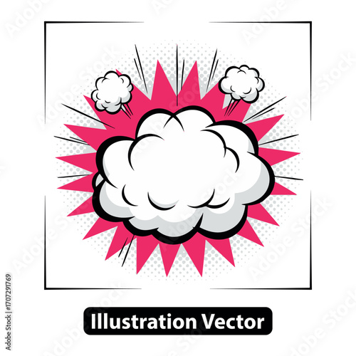 Dynamic Comic Style Burst Cloud Graphic for Impact, Surprise, or Announcement Design Element