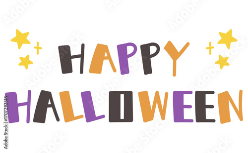 Happy Halloween Typography Text ハロウィン文字
