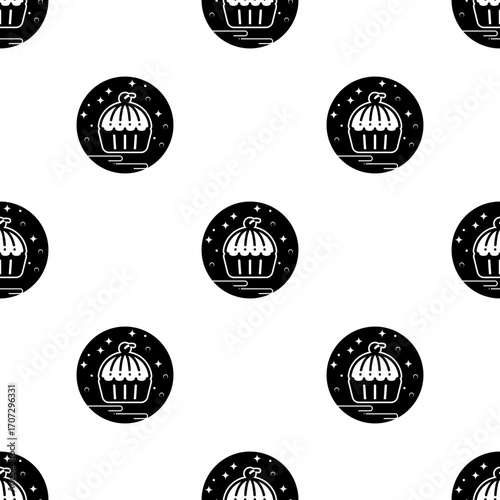 Muffin Icon Seamless Pattern Y_2411001