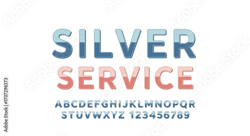 Elegant "Silver Service" text with alphabet and numbers, symbolizing quality and excellence