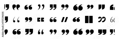 Collection of Various Quotation Mark Styles and Punctuation Symbols