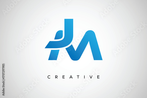 JM Creative Monogram Lettermark Logo – Modern Branding Design & Business Identity