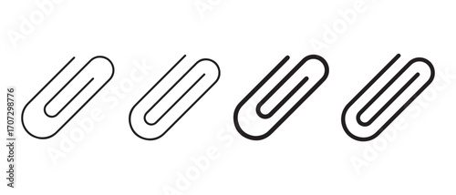 Paper clip icon set. isolated on white background for attachment concept.
