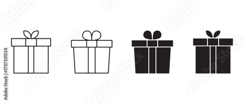 gift box icons set. isolated on white background for celebration.