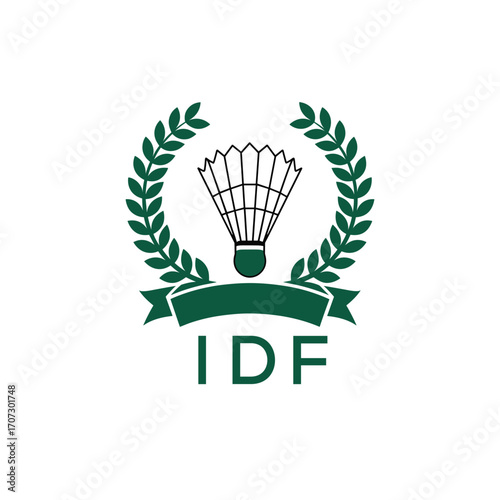 IDF Badminton Company logo. IDF Championship logo design for entrepreneur and business. IDF sports tournament best icon.
