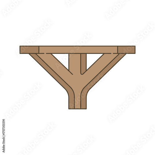 Wooden trellis bracket for garden and outdoor structural support – flat illustration
