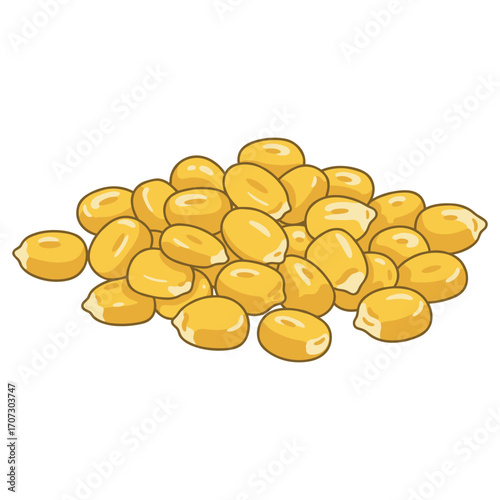 Illustration of a pile of popcorn kernels – flat illustration