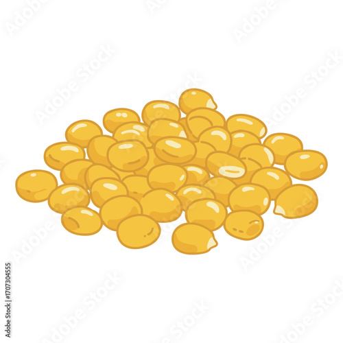 Cartoon illustration of pile of yellow lentils – flat illustration