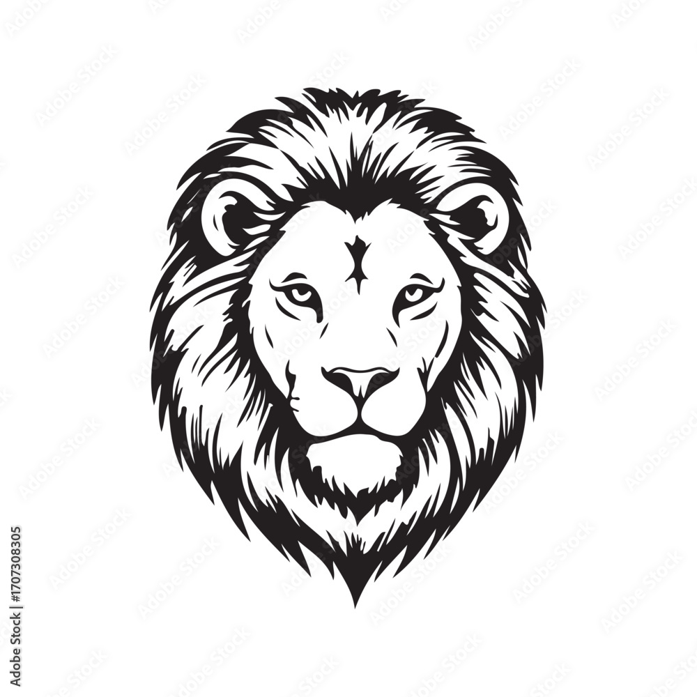 Obraz premium lion roar head vector