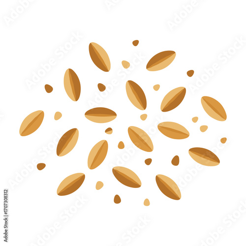 Illustration of scattered sesame seeds on a – flat illustration