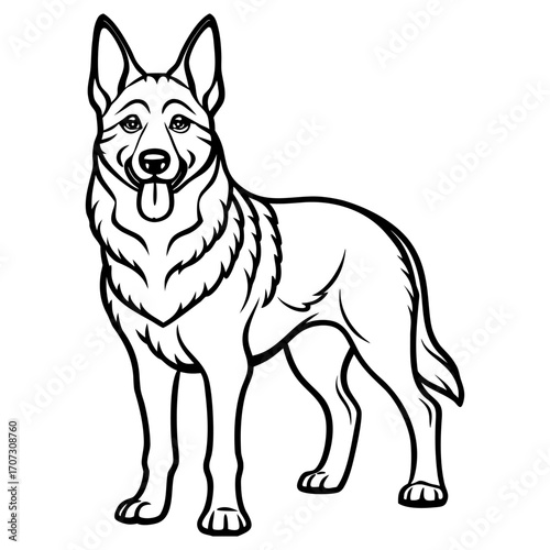 German shepherd dog illustration standing