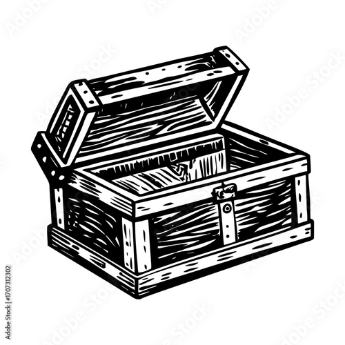 A sketchy style illustration representing storage trunk