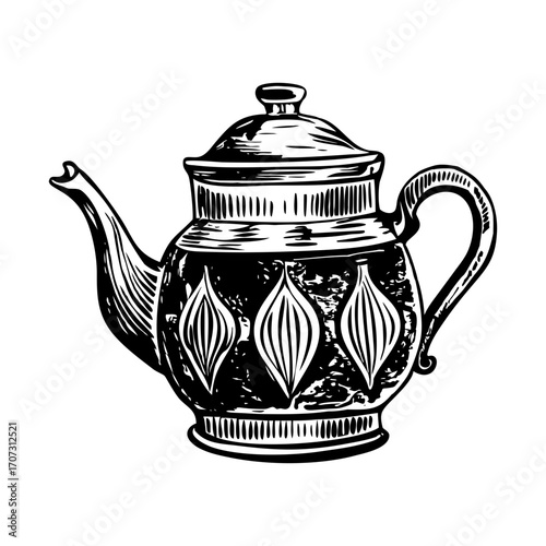 A sketchy style illustration representing teapot