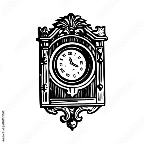 A sketchy style illustration representing wall clock