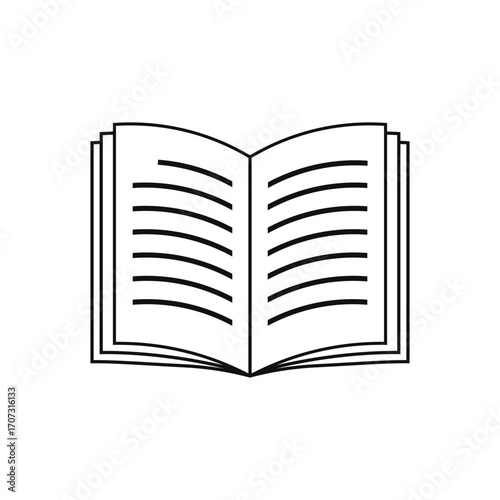 Book line icon open pages lines vector sign template