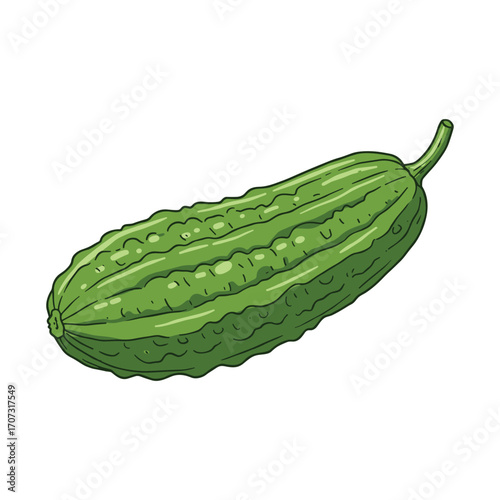 Bitter gourd illustration – flat illustration