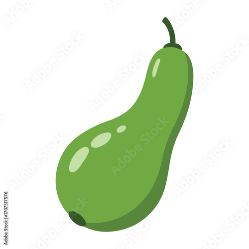 Illustration of a green pear with simple shapes and gradient detail – flat illustration