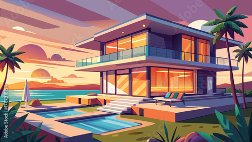 Modern Luxury House Illustration