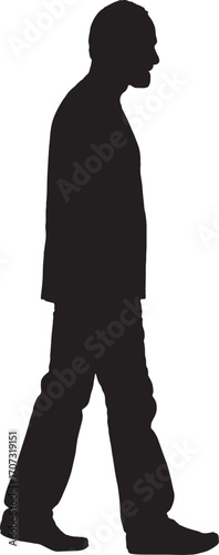 vector,silhouette of a side view of a man walking