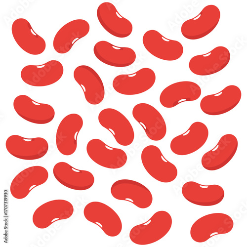 Pattern of red kidney beans – flat illustration