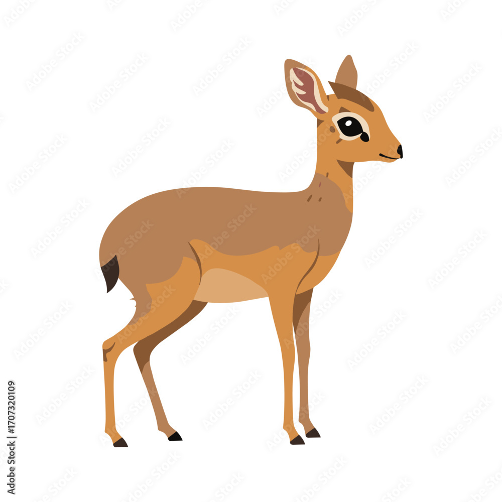 Fototapeta premium Illustrated young deer – flat illustration