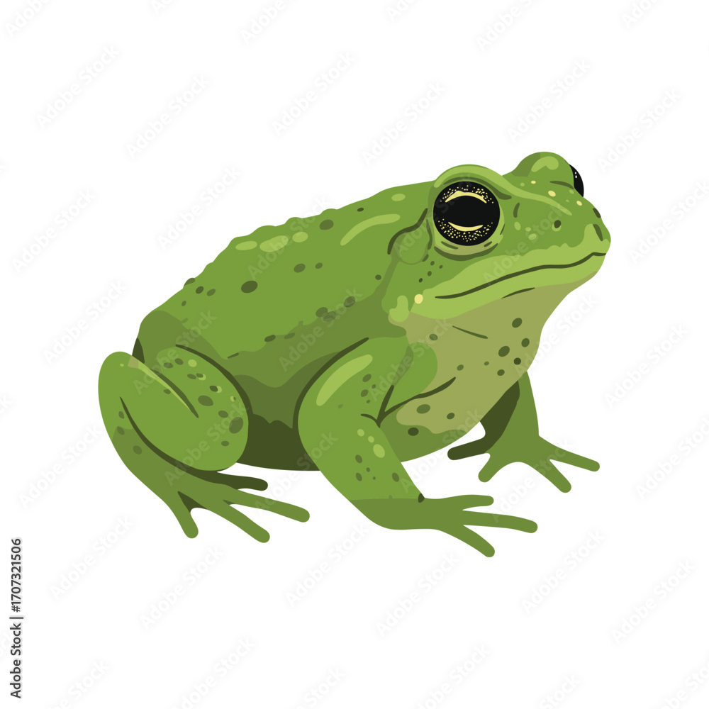 Obraz premium Detailed illustration of a green toad – flat illustration