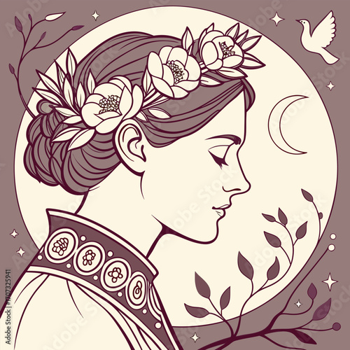 girl with flowers