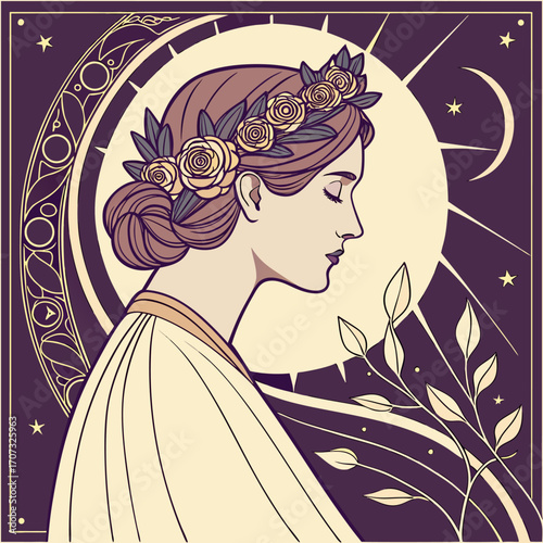 woman, hair, vector, beauty, fashion, face, illustration, flower, art, glamour, halloween, design, 