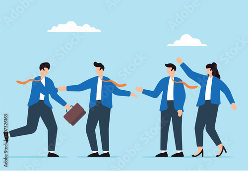 Businessman manager welcome and introduce new staff with handshake