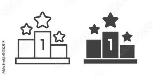 Winners icon. Line and glyph solid icon. Editable stroke and Perfect pixel isolated on white background. Vector illustration