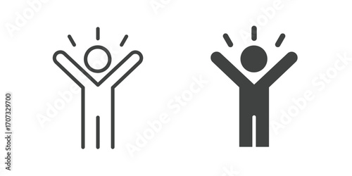 Personal success icon. Line and glyph solid icon. Editable stroke and Perfect pixel isolated on white background. Vector illustration