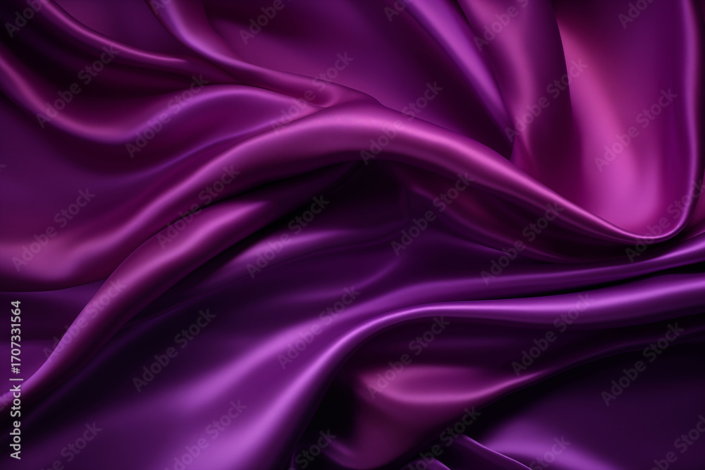 Fototapeta premium Purple silk with shiny folds, background
