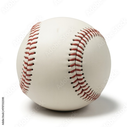 Matte baseball with red lacing pattern