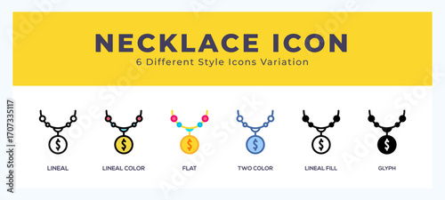 Necklace symbol icon vector. symbol illustration