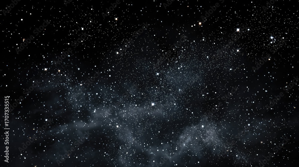 Fototapeta premium Black night sky, vast stars and nebulae