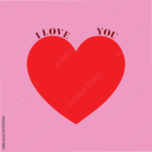 Heart icon and love typography with isolated on a white background. valentine day card banner poster, greeting celebration vector art. 