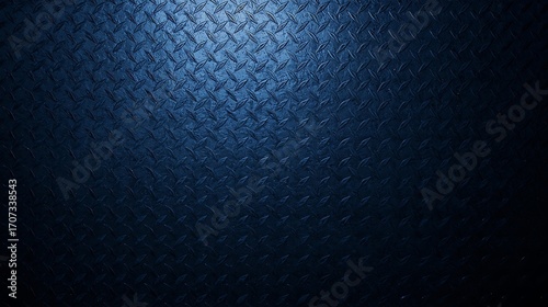 Dark blue metal diamond plate texture, offering a strong industrial background surface.