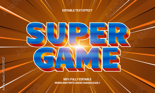 super game editable text effect for game