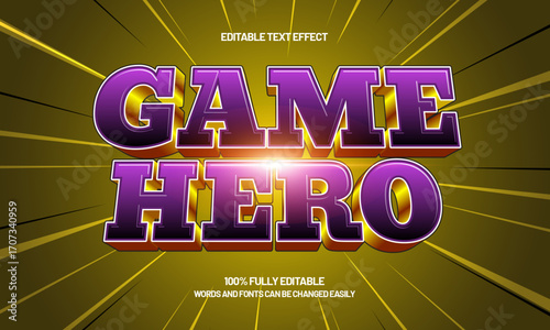 game hero editable text effect for game